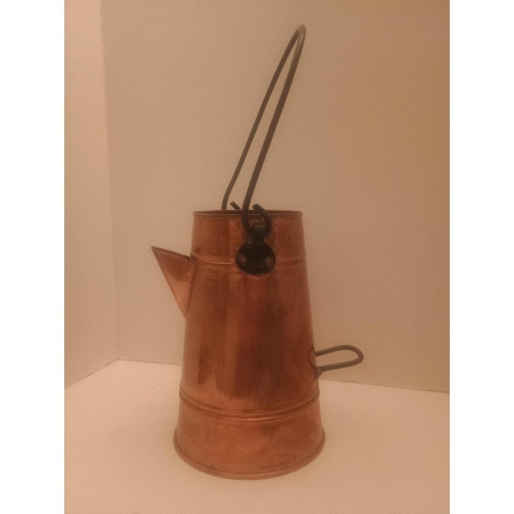 Vintage Copper & Brass Cowboy Coffee Pot